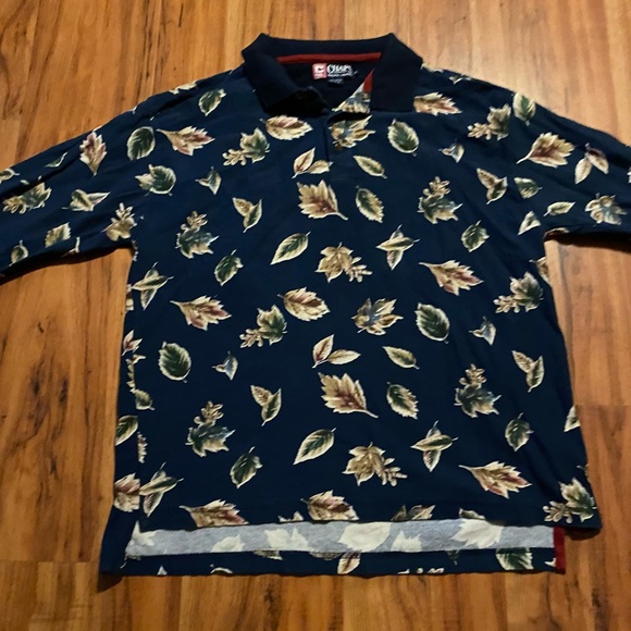 Chaps Other - Vintage 90s Chaps Ralph Lauren Men’s Rugby Polo Shirt Mens Leaf 🍁 Graphics XL